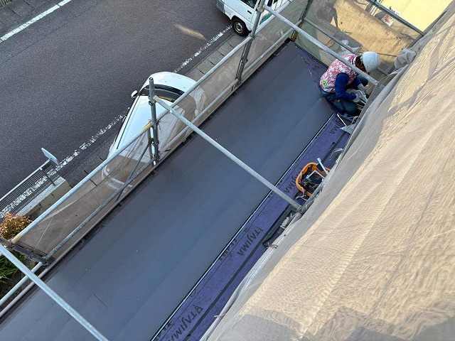 下屋根部分の安全対策